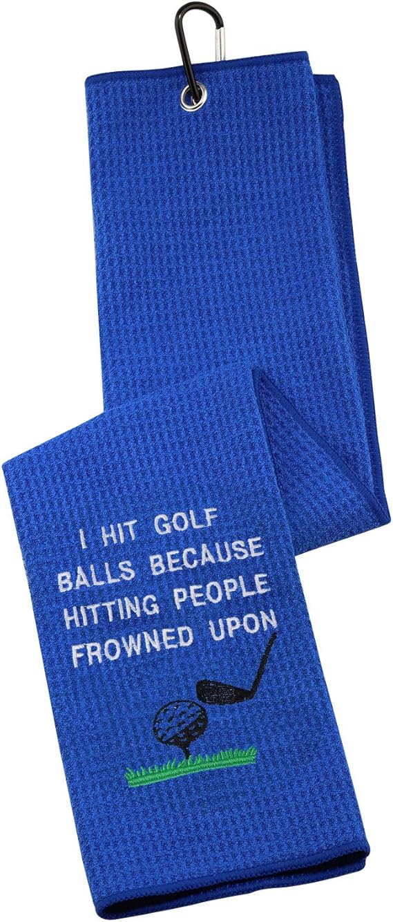 Review Funny Golf Towel Embroidered Golf Towel Gift I Hit Golf Balls Because Hitting People is Frowned Upon Golf Towel with Clip (I Hit Golf Balls Because) Review Funny Golf Towel Embroidered Golf Towel Gift I Hit Golf Balls Because Hitting People is Frowned Upon Golf Towel with Clip (I Hit Golf Balls Because)