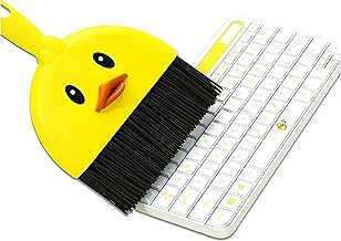 1 Piece Cute Yellow Duck Broom Dustpan Multifunctional Dustpan Perfect for Small Spaces and Surface Cleaning Wide Mouth Dust Scoop for Easy Dirt Disposal (Multi Color)