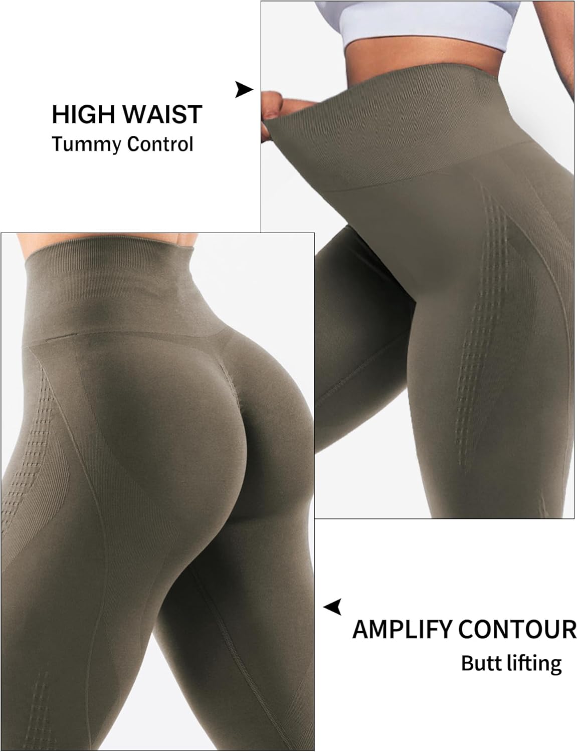 Hidden Scrunch Butt Leggings for Women Amplify Contour Seamless Yoga Pants Compression Gym Workout Booty Lifting Tights - Image 5