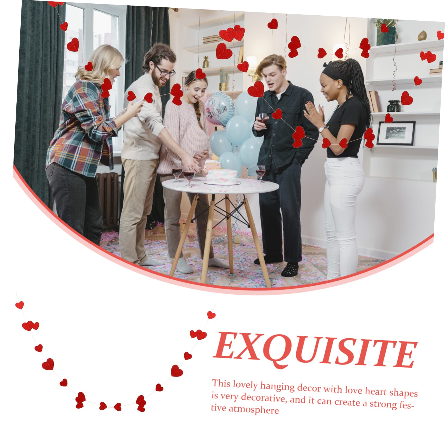 ABOOFAN 1packung Herzförmige Papiergirlande Mit Für Valentinstag Dekoration Für Hochzeiten Partys Und Romantische Anlässe Kreative Raumgestaltung Und Festliche