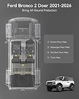 Vista 2 de Alfombrillas de piso 3W compatibles con Ford Bronco Sport 2021 2022 2023 2024 2025 para todo clima TPE accesorios de automóvil ajuste personalizado