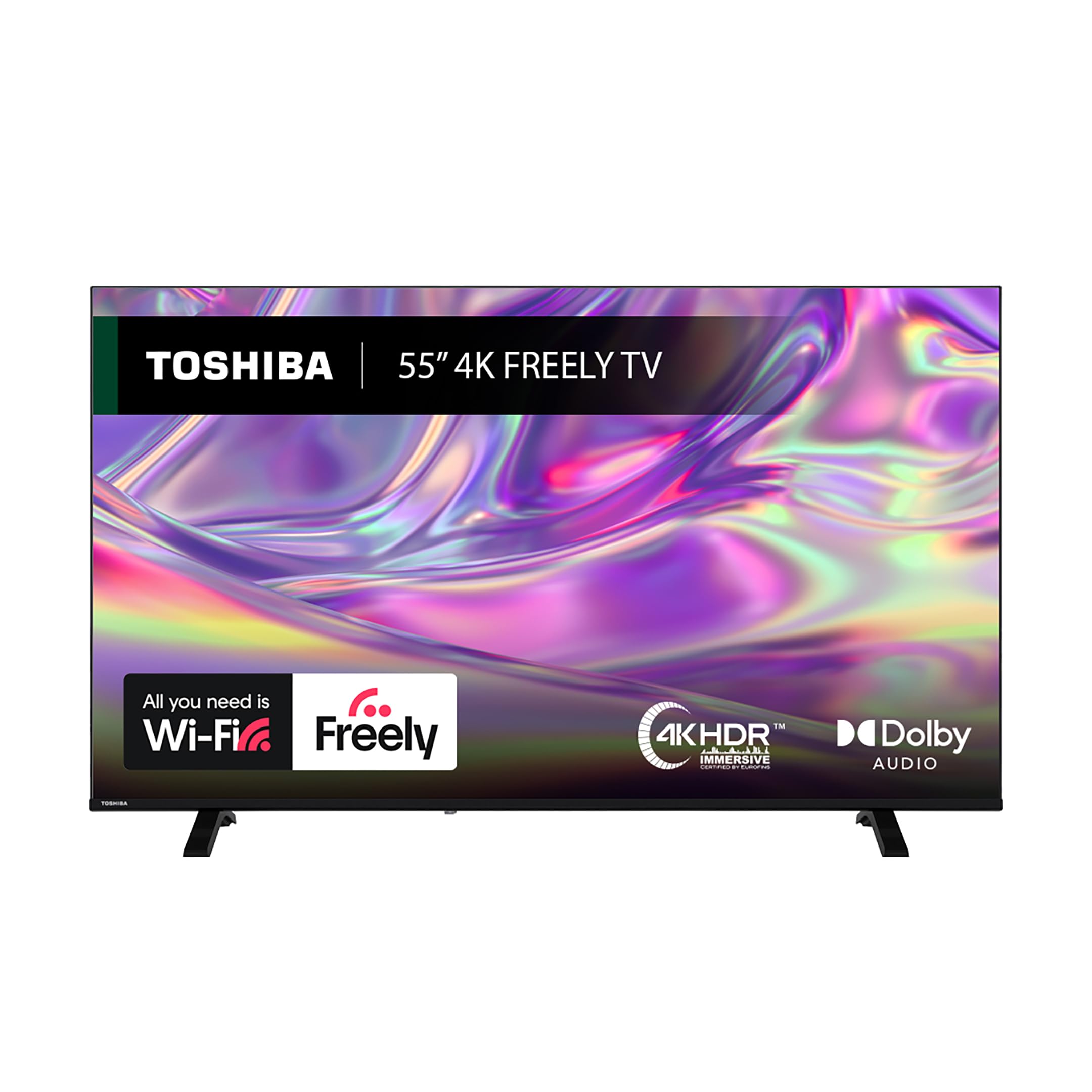 Toshiba 55”UV1563DB 4K Smart VIDAA TV, Ultra HD,Dolby Vision, HDR10, Freely, Disney+, Prime Video, Netflix, Dolby Audio Processing, Works with Alexa, Works with Google Assistant, VIDAA Voice 2025