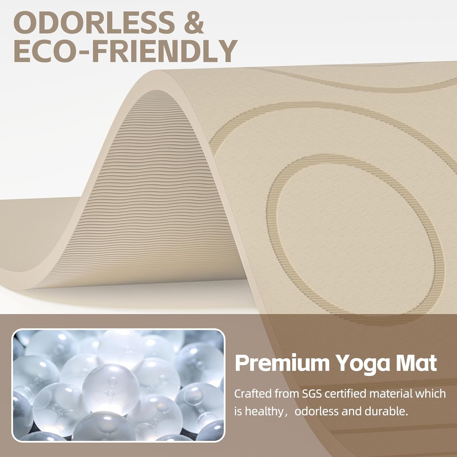 Large Yoga Mat, 72" x 36" x 2/5"(10MM) Thick Non-Slip Exercise Mat, SGS-Certified POE Material, Ideal for Home Gym, Yoga, Pilates, Fitness Workouts & Floor Mat - Image 5