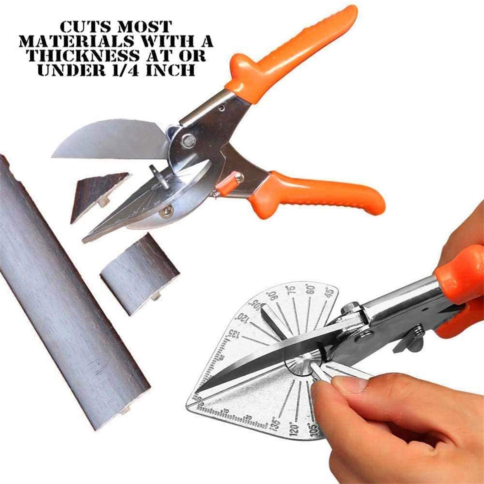 Cisaille D'Angle à Mitre - Cisailles à Onglets Multi-Angles De 45 à 135 DegréS, Outil De Coupe Quart De Rond,Cisaille à Joint Pour Couper Le Bois Tendre, Y Compris 2 Lames De Rechange