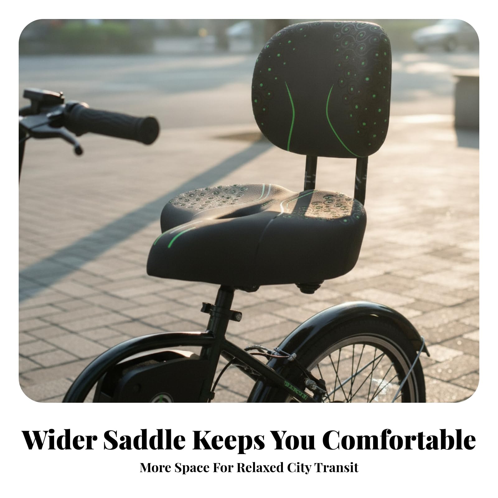 Cojín de Asiento para Eléctrico Sillín para Asiento con Respaldo Contorno Ergonómico y Ventilado con Recorte Central Soporte Trasero Acolchado con