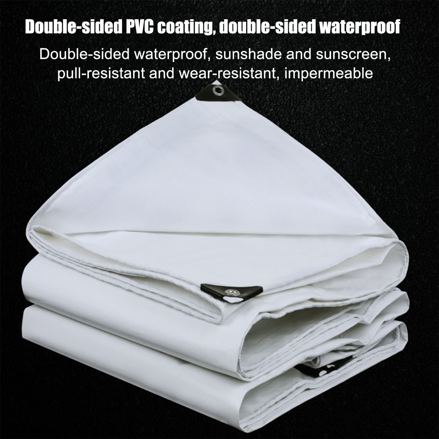 Telone Telone Esterno Bianco Impermeabile Telone Resistente con Occhielli Telo Antipioggia da Campeggio Esterna per Tenda Barca Camper (Size : 5x6m(16x20ft))