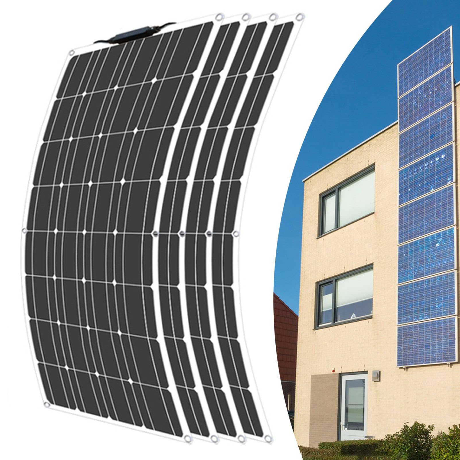 Kit Pannello Solare, Pannello Solare Flessibile 400w/800w Kit Sistema Solare Modulo Fotovoltaico Cella Mono Caricatore Solare Pieghevole da 18 Volt con Controller 40A per Famiglia