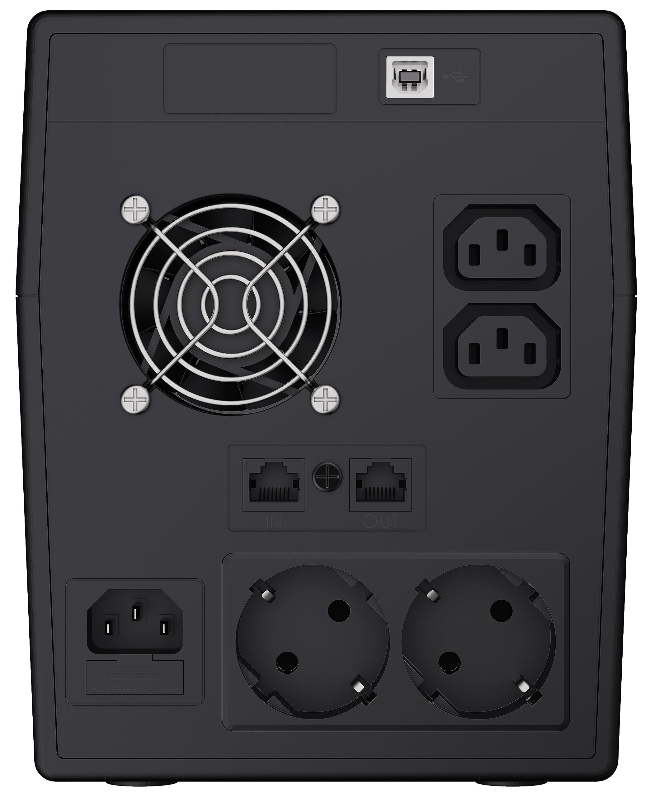 Green Cell® Gruppo di continuità UPS Potenza 2000VA (1400W) 230V Alimentatore protezione da sovratensioni line interactive AVR Onda sinusoidale pura USB/RJ45 2X Schuko 3X IEC Uscite con Display LCD