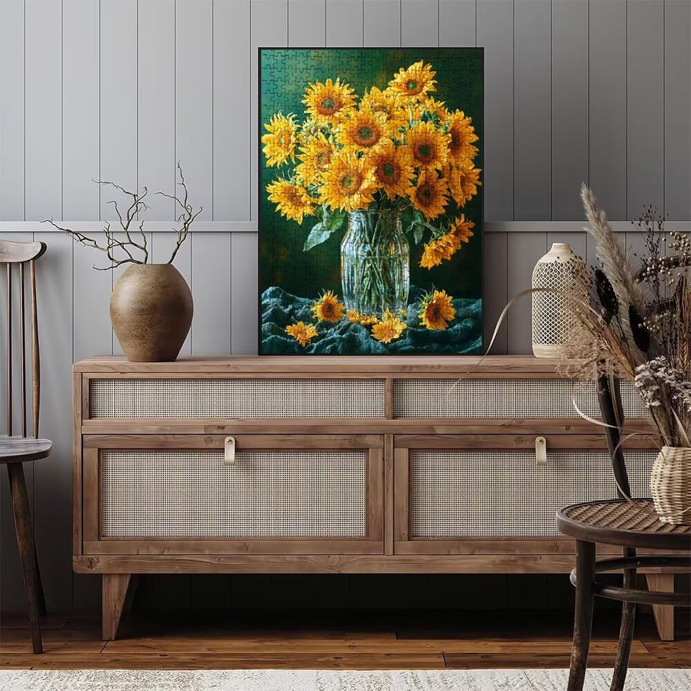 Puzzle 3000 Pezzi, Vaso Di Girasole 3D Puzzle per Adulti Impegnativo, Educa Puzzles Artistico, Divertente E Stimolante Puzzles Decorativo per La Famiglia, Regalo e Decorazione Pareti DX0YL6-924