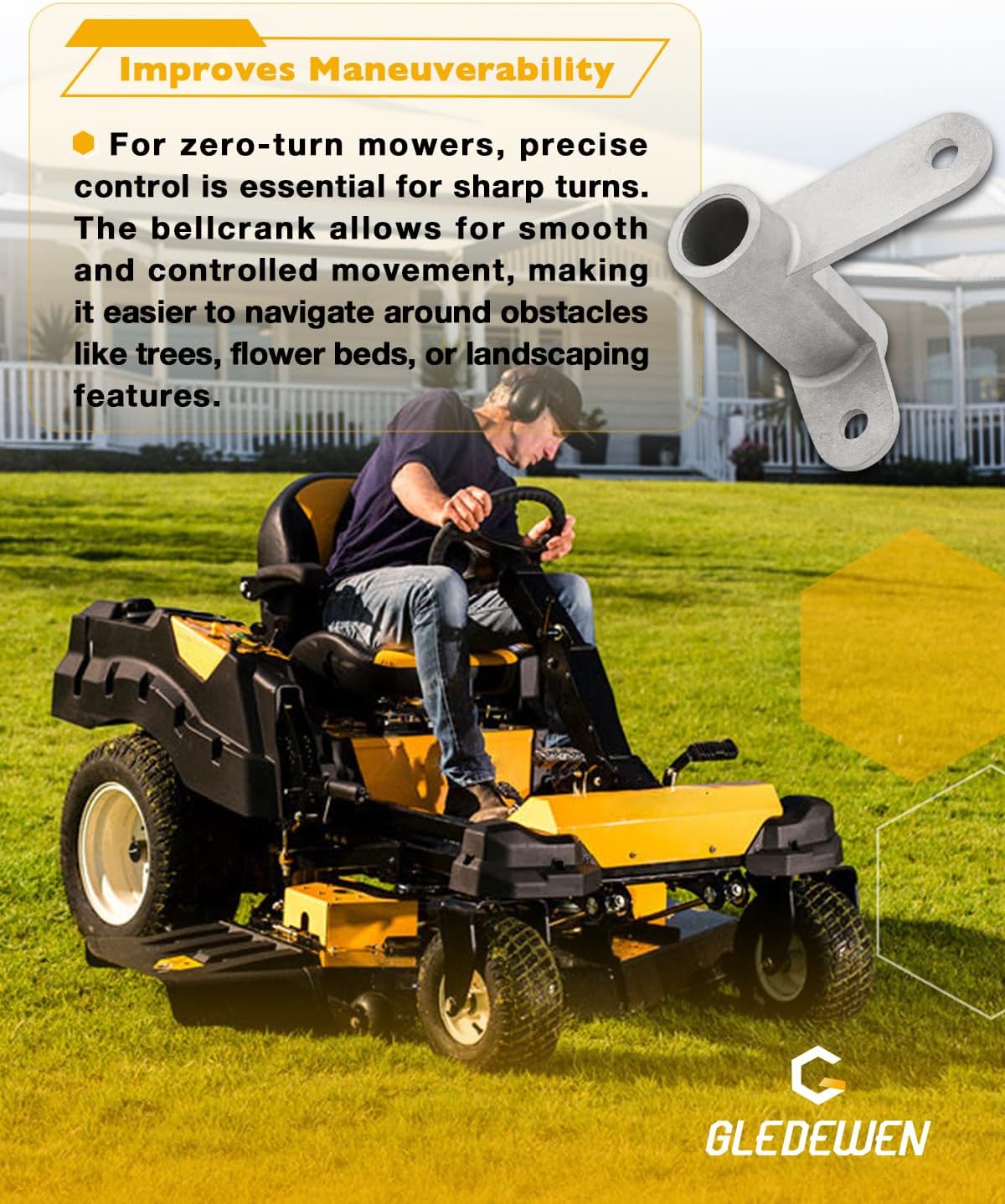 01008841 Steering Bellcrank Right Hand, Compatible with Cub Cadet Z-Force 15, Z Force 18, Z Force 42, Z Force 44, Z Force 48, Z Force 50, Zero-Turn Lawn Mower Aluminum RH Bracket Part, OE# 01008153