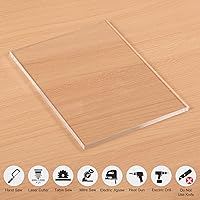 Vista 5 de Hoja de Acrílico Transparente 18" x 24" x 1/4" de Grosor (6mm) Panel de Plexiglás Fundido para Proyectos de Artesanía, Señalización, Corte Láser