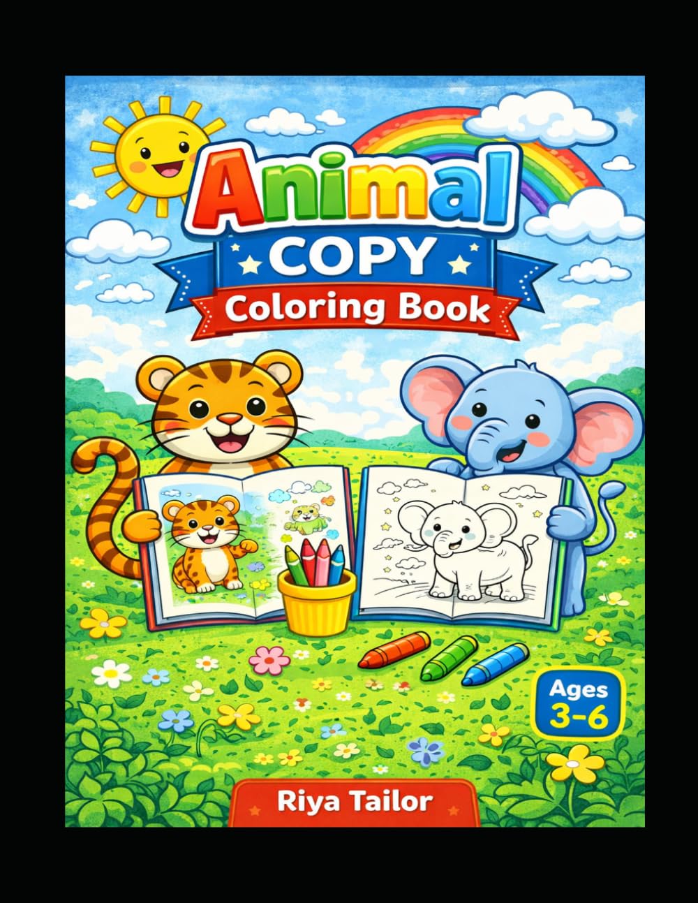 Animal Coloring Book for Kids Ages 3–6: Fun Learning Activity Cute & Easy Animals to Color with Bold Lines for Toddlers & Preschoolers