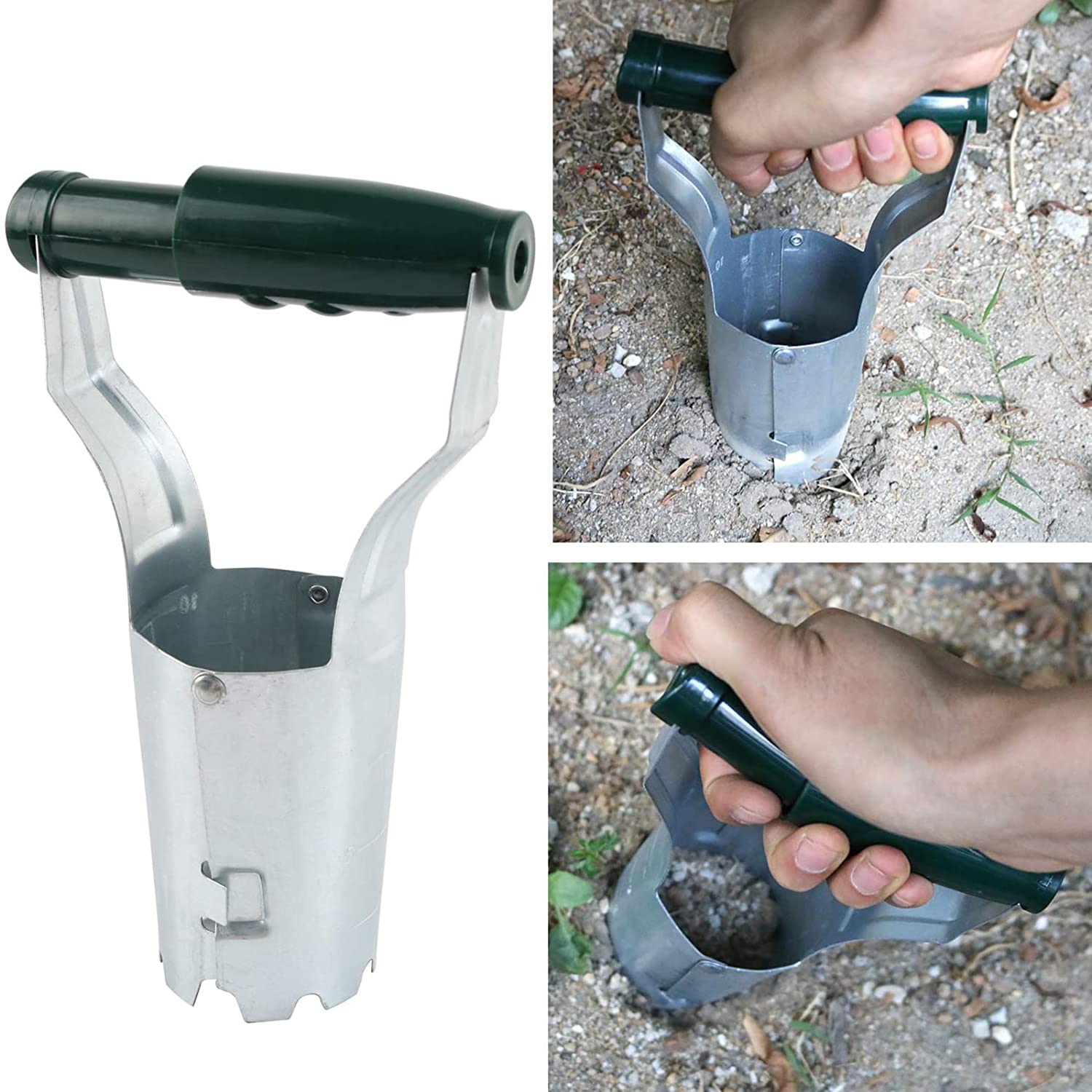 FAXIOAWA Acciaio Inossidabile con Manico Lungo, fioriera bucaneve, Strumento per fioriera Manico Lungo, Dibber a bulbo, distributore di Semi di Semina, perforatrice, Strumento di trapianto