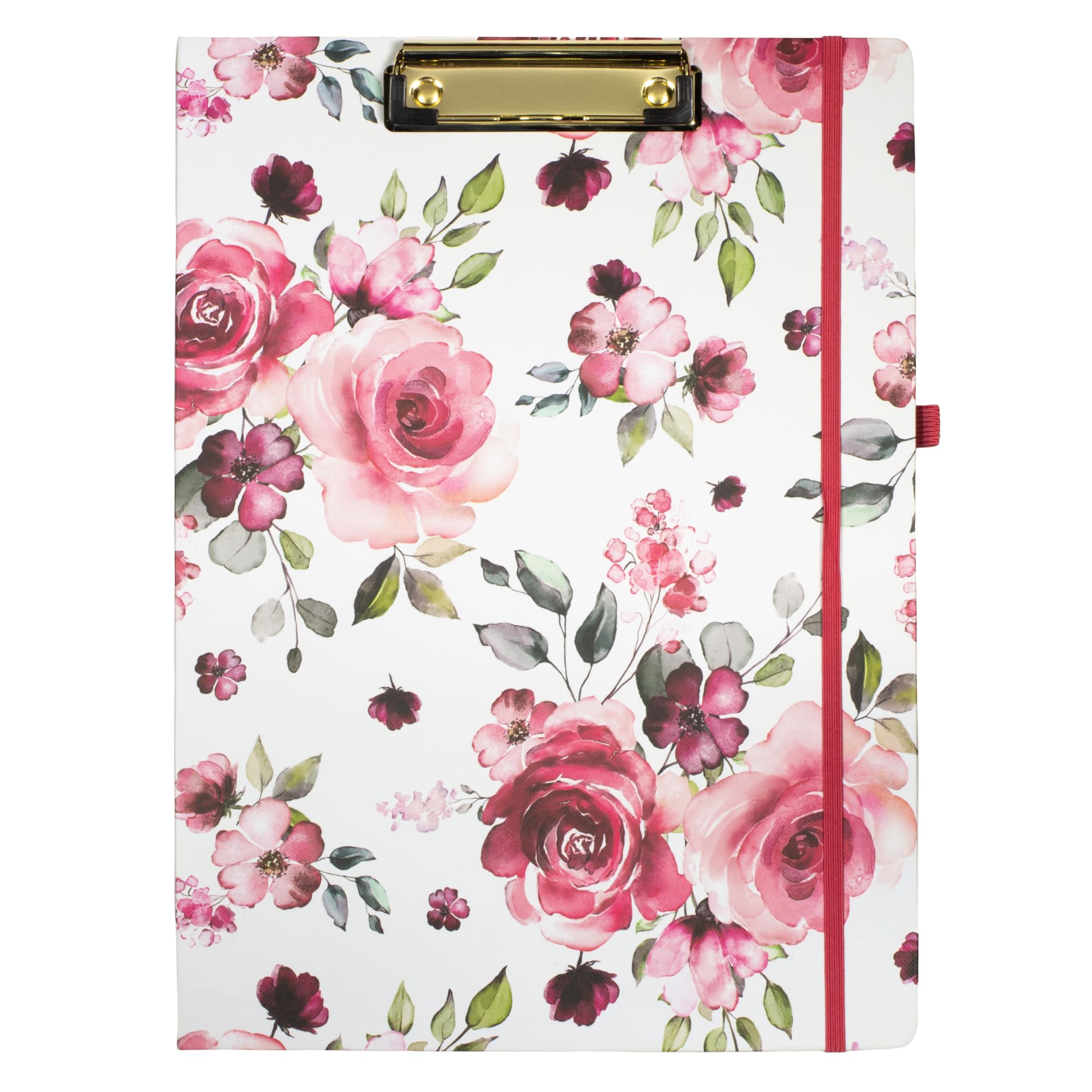 Steel Mill &amp; Co. Cute Clipboard Folio with Notepad, Rose Floral
