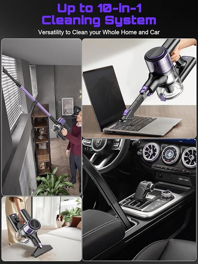 Aspiradora Inalámbrica Escoba 10 en 1 con Potente Succión y miniatura 8