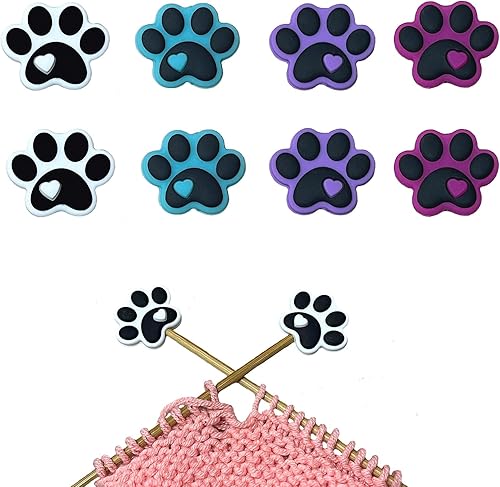 SPANSEE 8 tapones para agujas de tejer con patas de perro, protectores de punto de aguja de tejer, tapas de aguja de tejer, herramientas de tejer, SPANSEE 8 tapones para agujas de tejer con patas de perro, protectores de punto de aguja de tejer, tapas de aguja de tejer, herramientas de tejer,