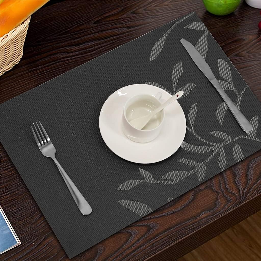 Set of 4 PVC Placemats for Dining Table Mat Set Linens Place Mat in Kitchen Accessories Cup Wine Decorative Mat (Color : D)