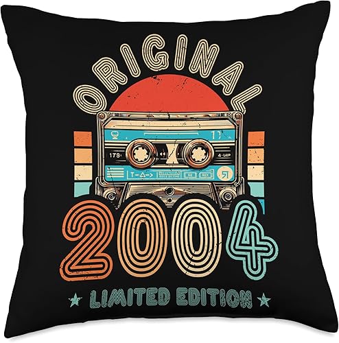 Retro Limited Edition 2004 Cassette Tape 20th Birthday Throw Pillow