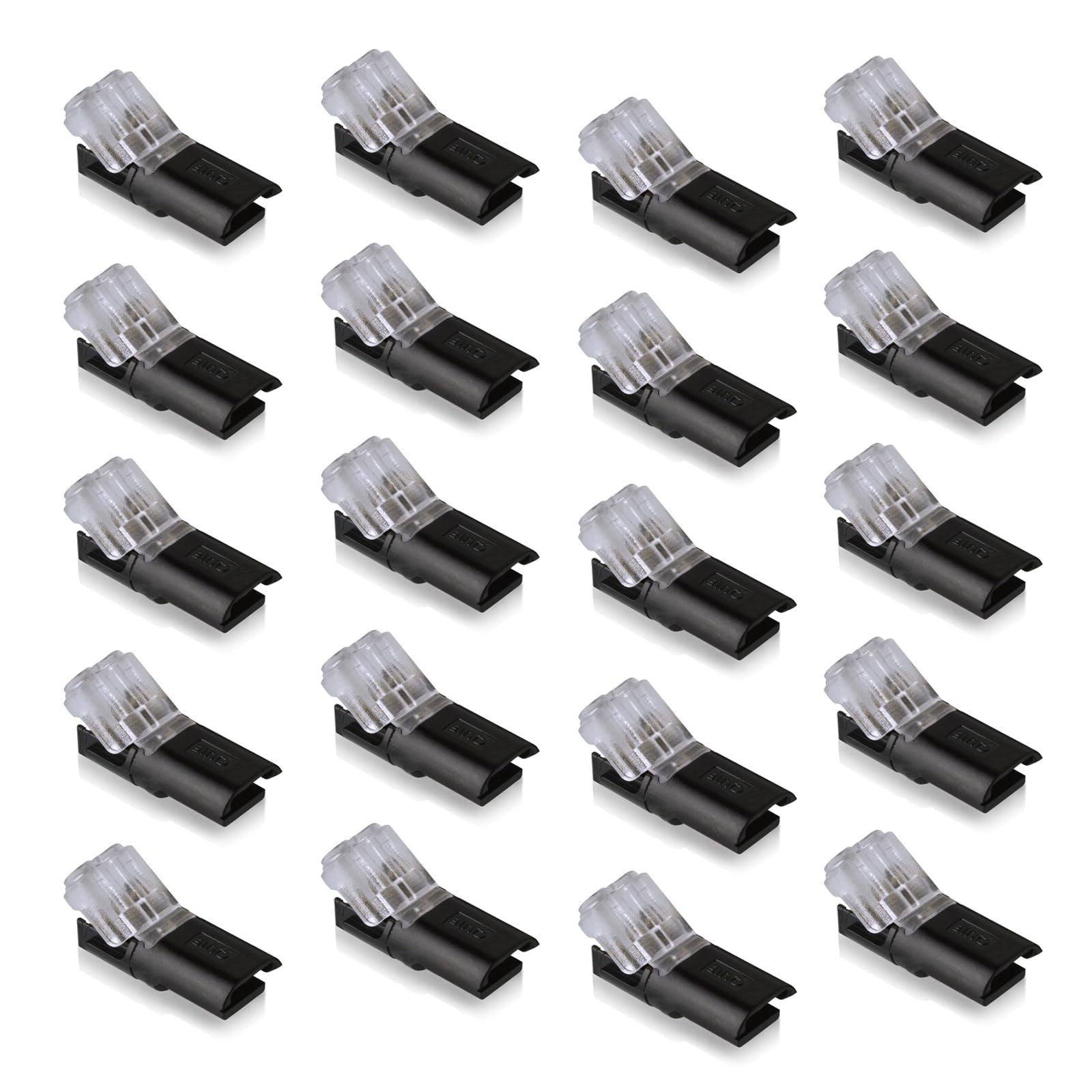 Thfaeyta 20 Pcs 2 Pin Wire Connectors, Push Fit No Stripping Quick Wire Connectors for LED Strip Lights, Car, Speakers, Electrical Cable Connectors
