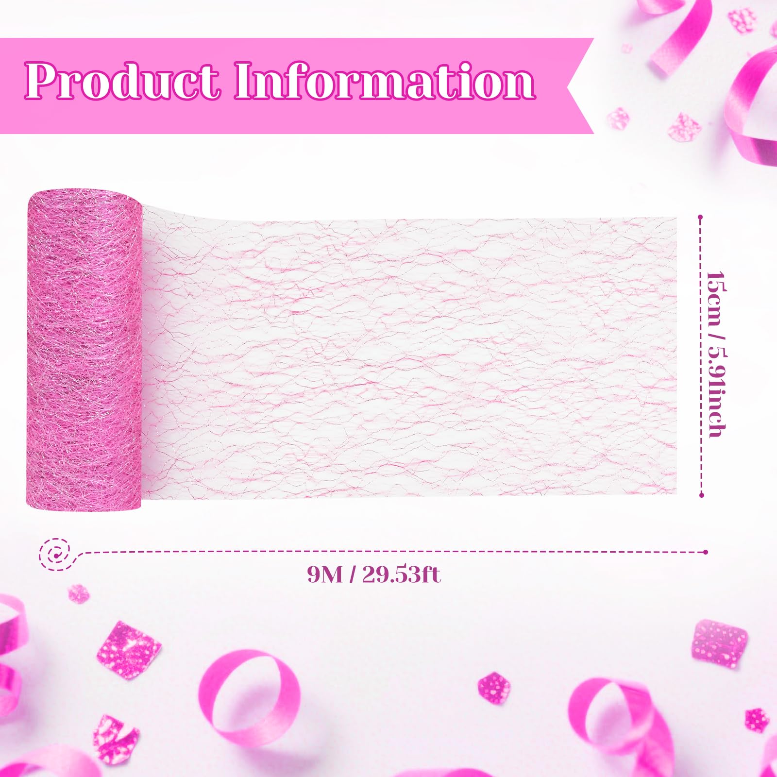 Chemin de Table Anniversaire, Organza Tulle Rouleau Bobine Chemin, Deko Rose de Table pour Décoration, Fête, Mariage, Table Anniversaire Fille Garçon, Décoration Party, Célébrations, Fêtes De Bébé