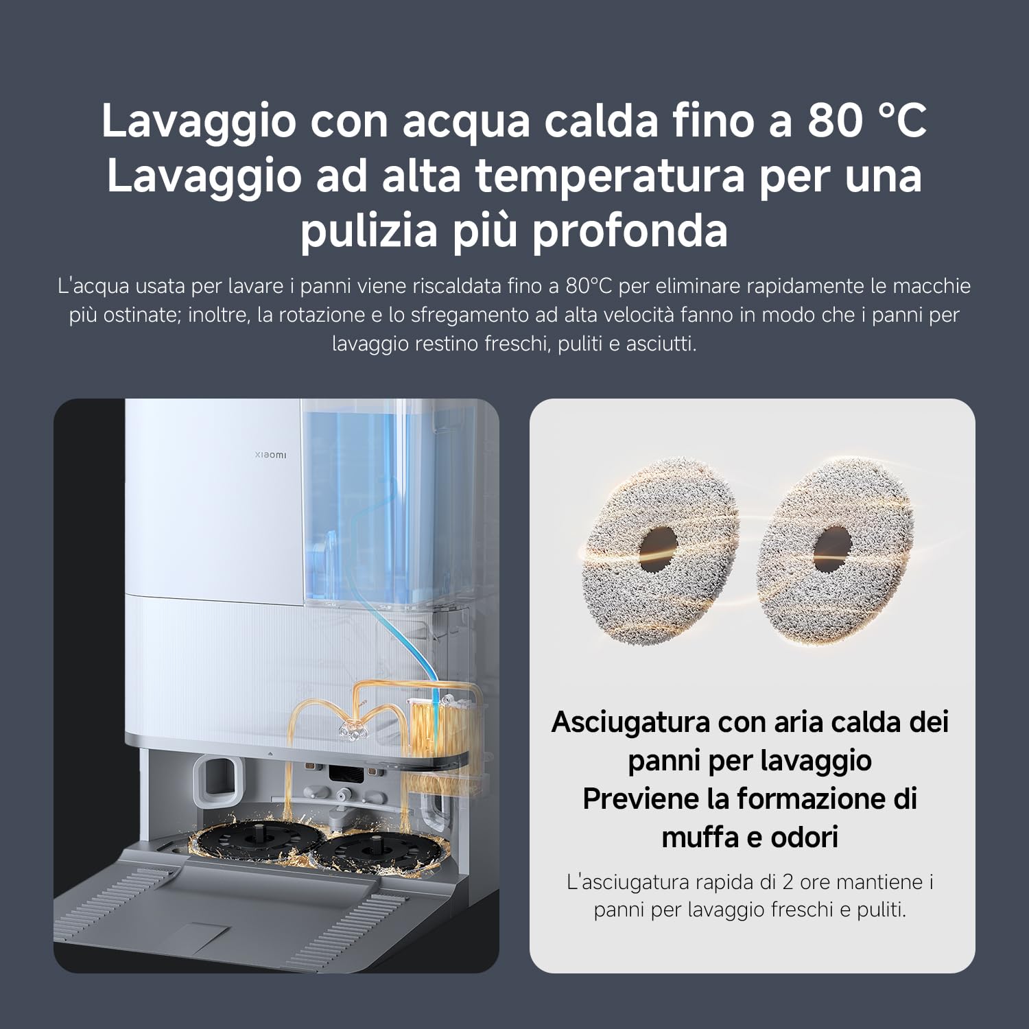 XIAOMI Robot Vacuum 5 Pro, Aspirazione potente da 20000Pa, evitamento ostacoli con AI, riconoscimento intelligente dello sporco, navigazione laser intelligente dToF con sollevamento automatico