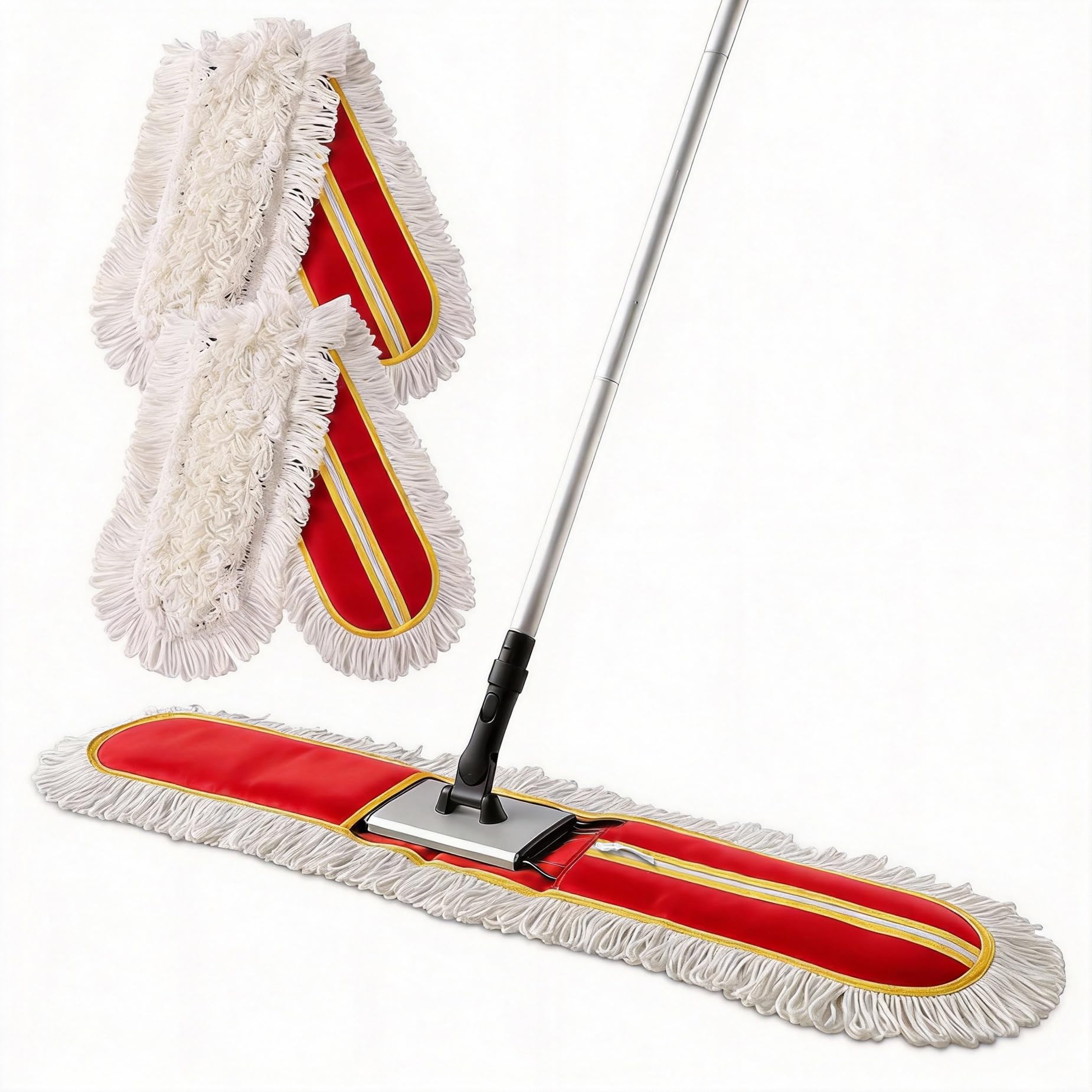 CLEANHOME 36" Commercial Dust Mops for Tile Hardwood Floor Cleaning, Red