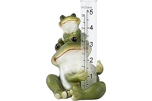 Charming Table-Top Resin Frog Rain Gauge for Outdoor Gardens