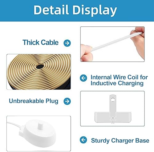 Miniatura 2 de Cargador de cepillo de dientes eléctrico de 220 V para Oral B, cargador de viaje europeo de 240 V para Oral B Braun cargador de cepillo de dientes
