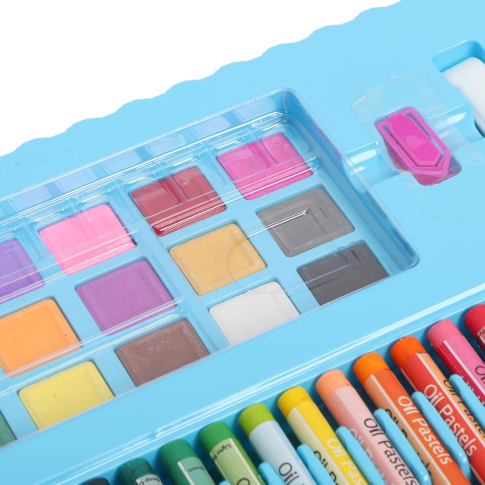 176-teiliges Malwerkzeug-Set für Kinder, Zeichenset mit Aquarellstiften, Wachsmalstiften und Buntstiften, ungiftige Kunstmaterialien für Kinder und Schüler, inklusive