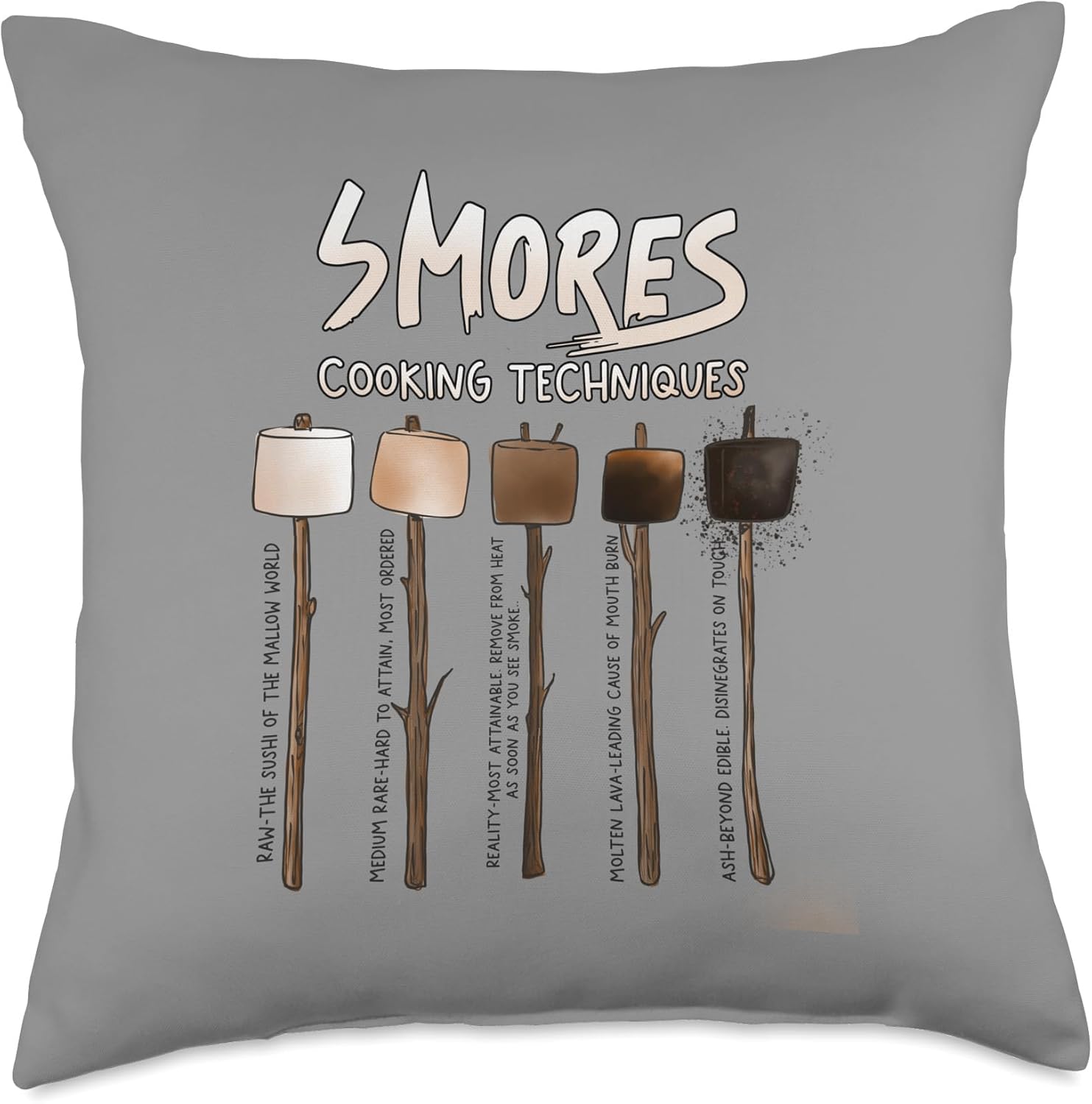 Cute Funny Smores for campers men women and kids Throw Pillow