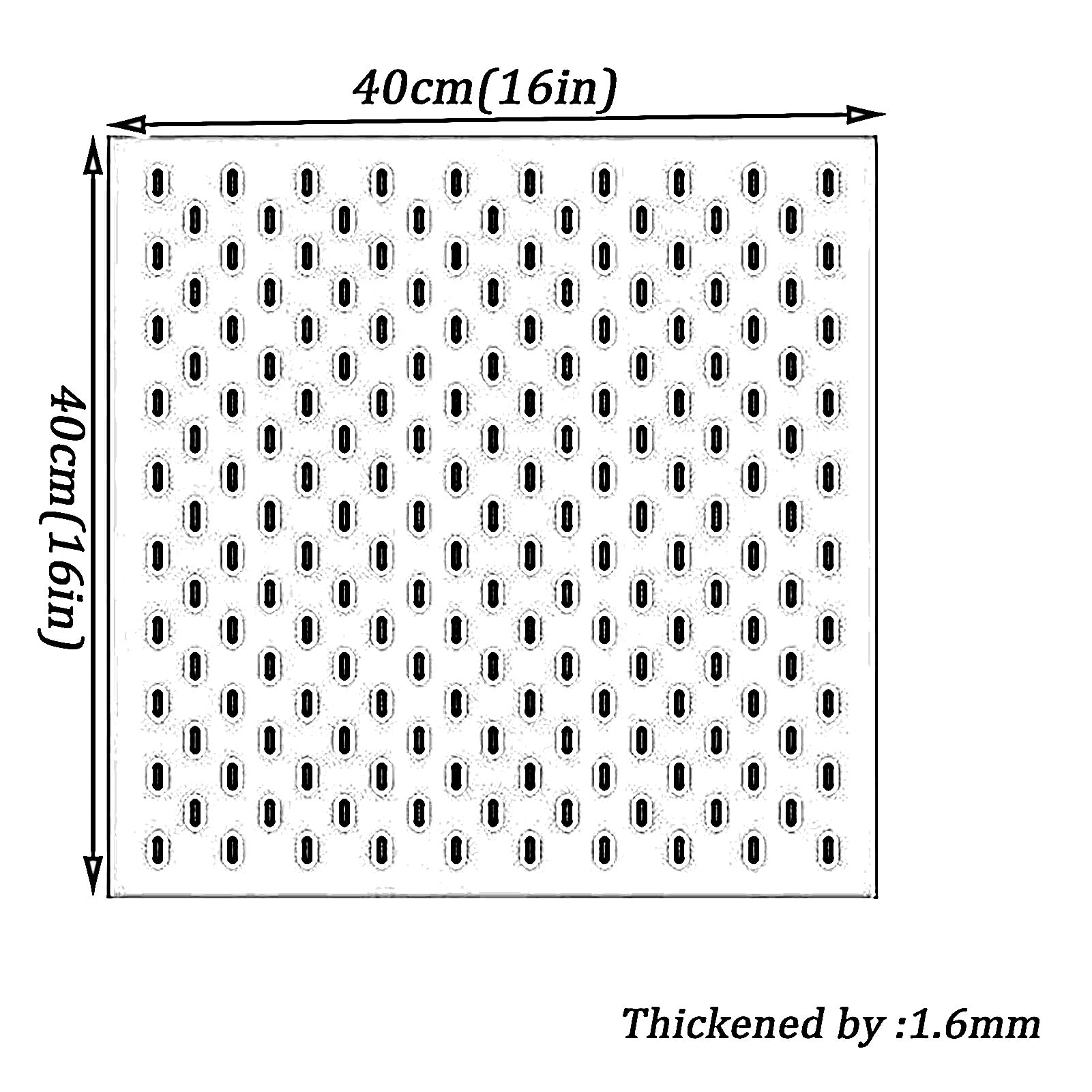Pannelli forati per balconi con 5 ganci per piante pannello forato in acciaio inox pannello da parete resistente per riporre attrezzi per camera e cucina (bianco, 40 x 40 cm)