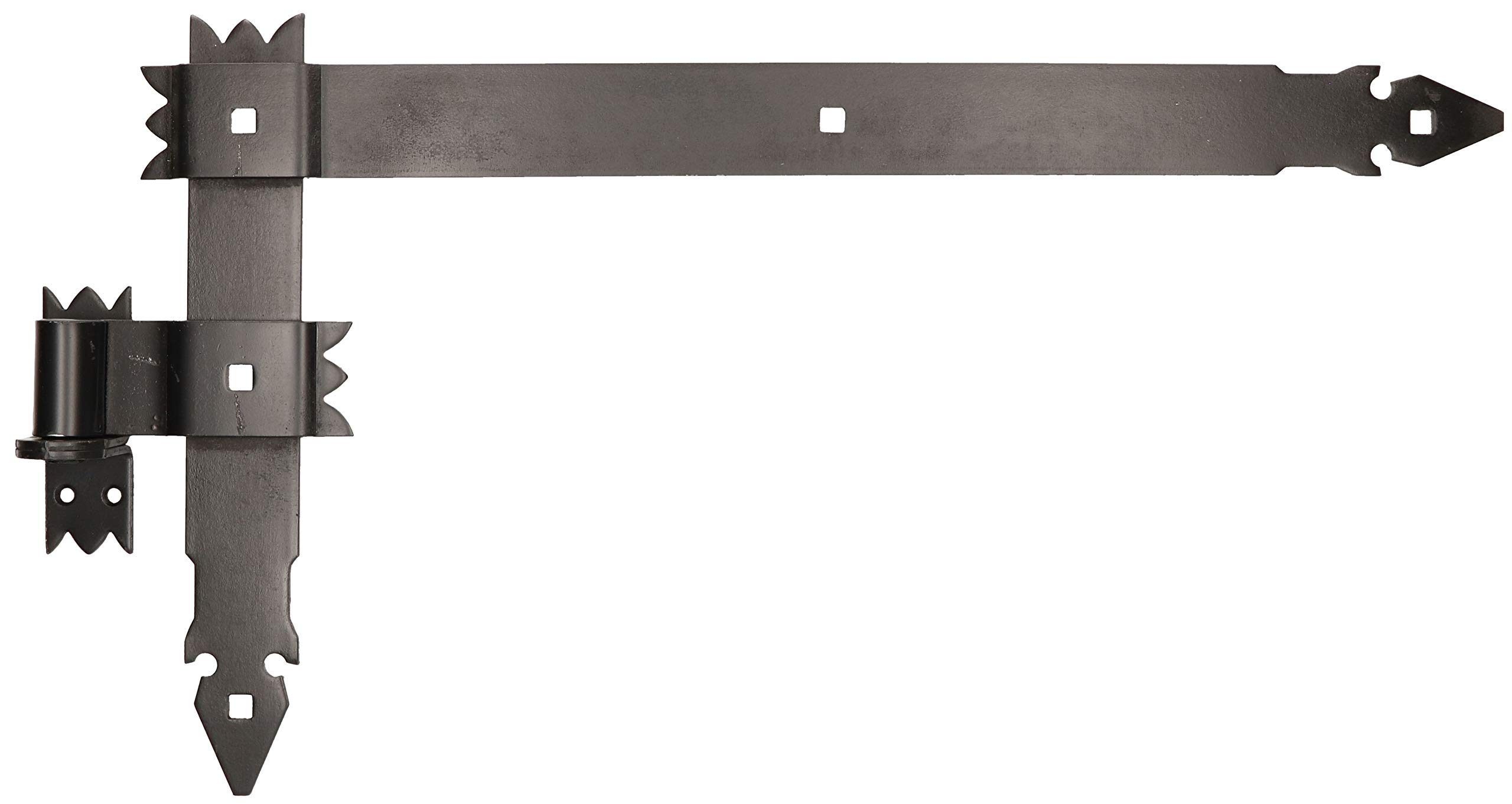 KOTARBAU Lot De 4 Charnières D'angle Forgées Antiques 600 X 300 Mm - Acier Noir - Pour Volets, Portes, Portails, Meubles