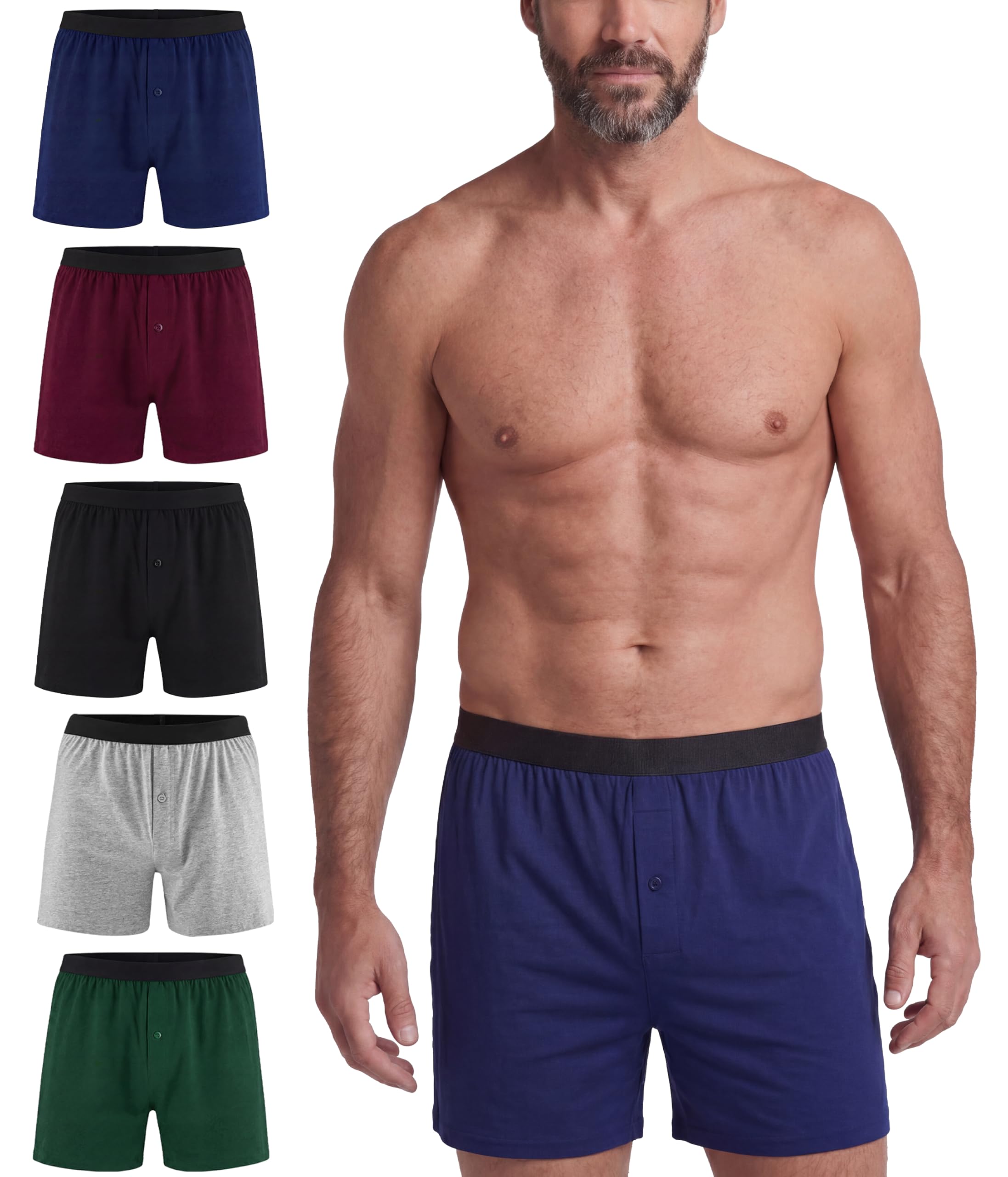 5er Pack Inkontinenz Pants Männer,Waschbare Baumwolle Inkontinenz Boxershorts,80ml Saugfähige Wiederverwendbare Auslaufsichere Unterwäsche(Mehrfarbig01,XL)