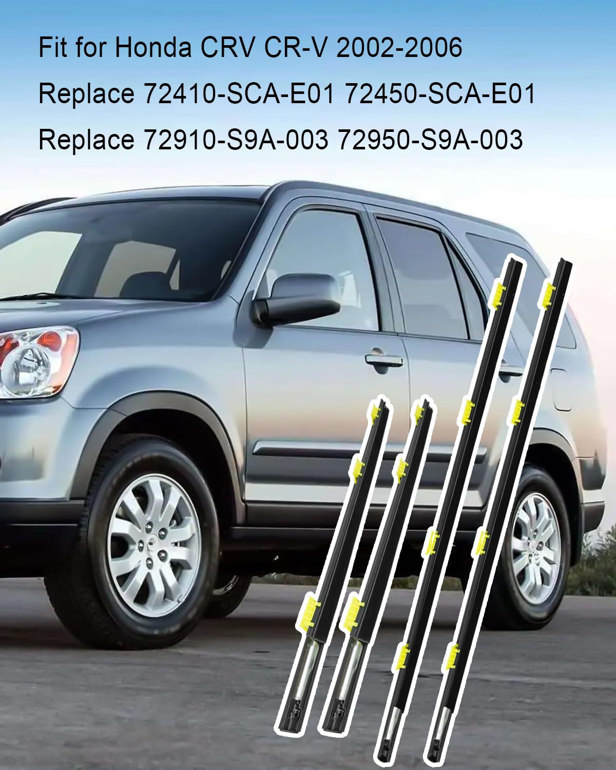 GZYF Auto-Dichtungsstreifen Für Türfenster, 4 Stück Für CR-V CRV 2007 2008 2009 2010 2011