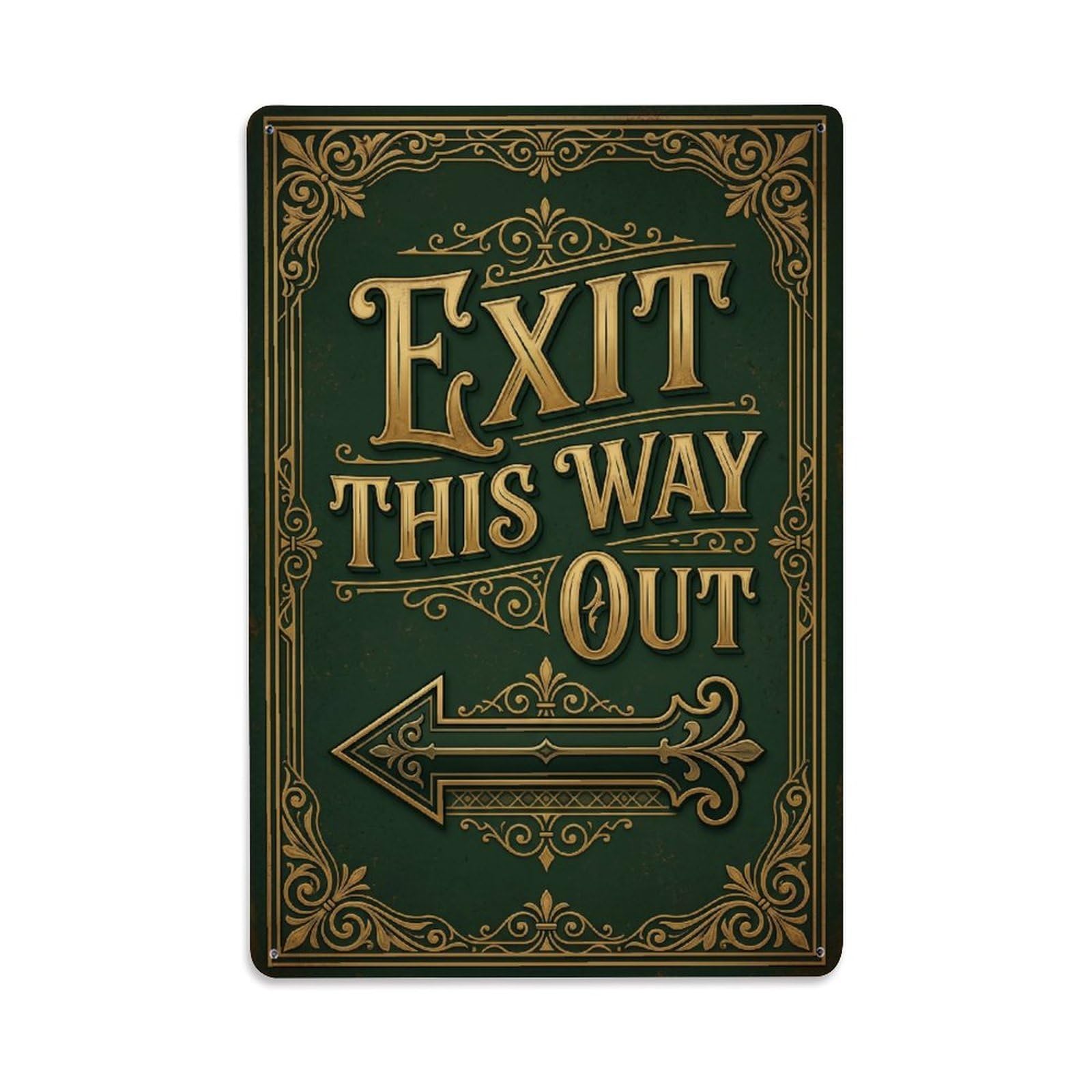 Exit This Way Out Warehouse Facility Vintage Metal Tin Sign Plaque Wall Decor for Cafe, Club, Garden Metal Poster 8x12Inch