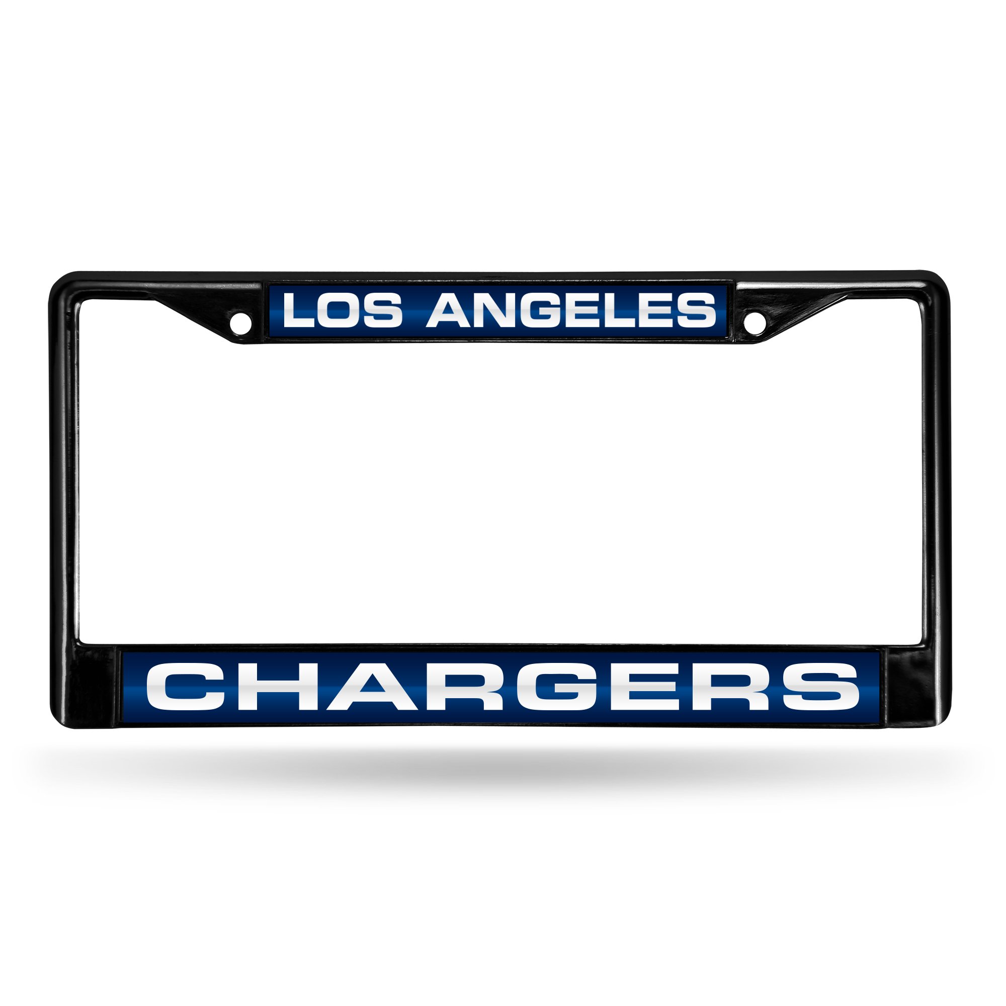 NFL Los Angeles Chargers Laser Cut Inlaid Standard Chrome License Plate Frame