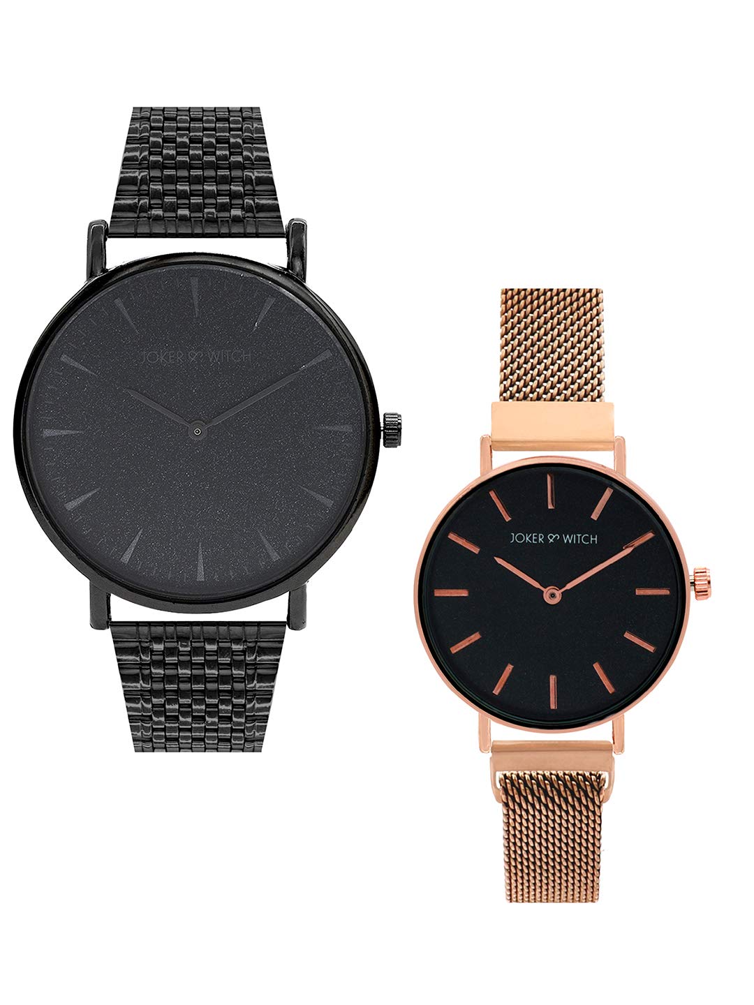 Joker & Witch Stainless Steel Michael & Rachel Couple Analogue Watches, Black Dial, Rose Gold Band (B08T5TSDNG) Amazon Price History, Amazon Price Tracker