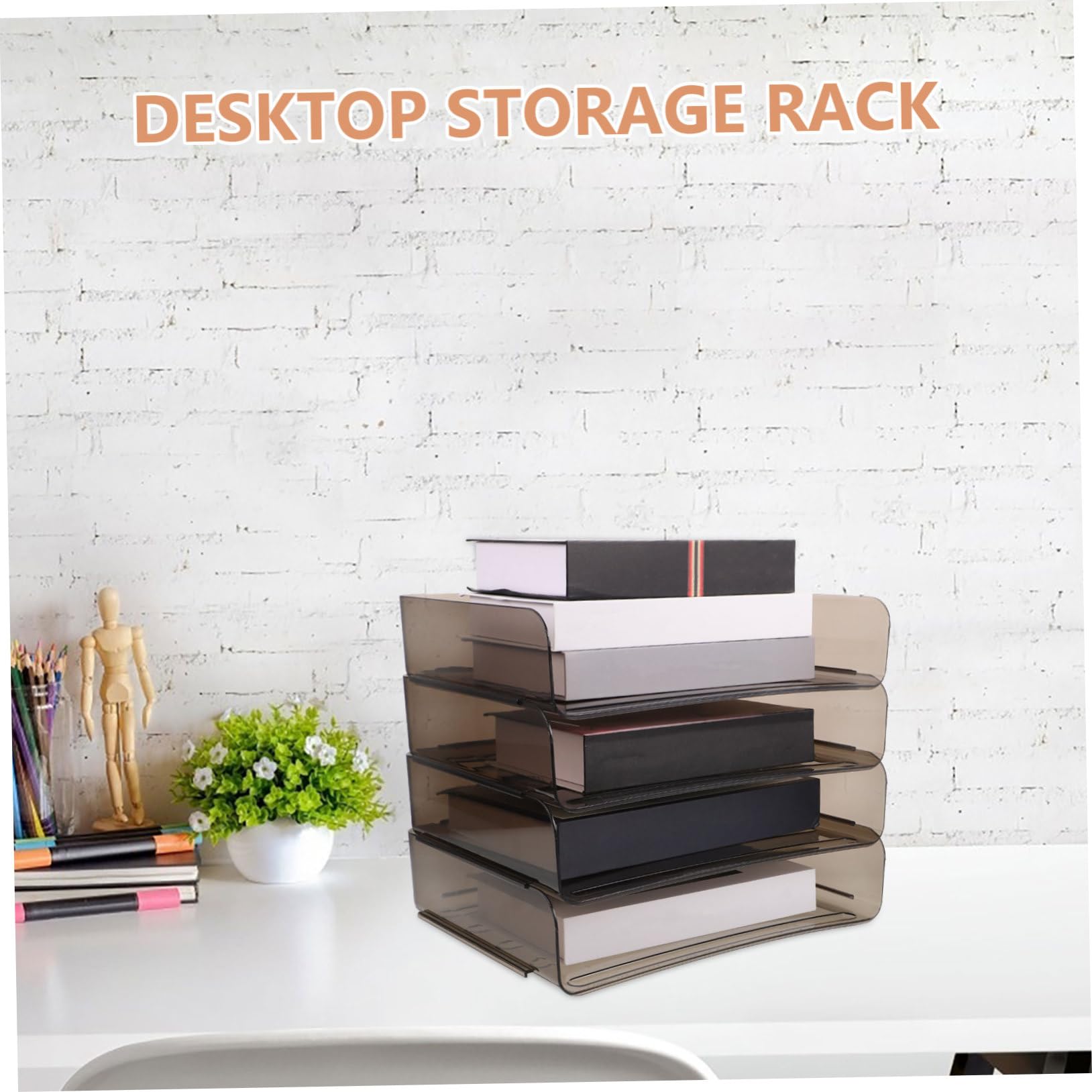 Veemoon Plateau Acrylique Transparent pour Trieur De Documents Organisation De Classe Et Bureau avec Conception Multicouche Et Empilable