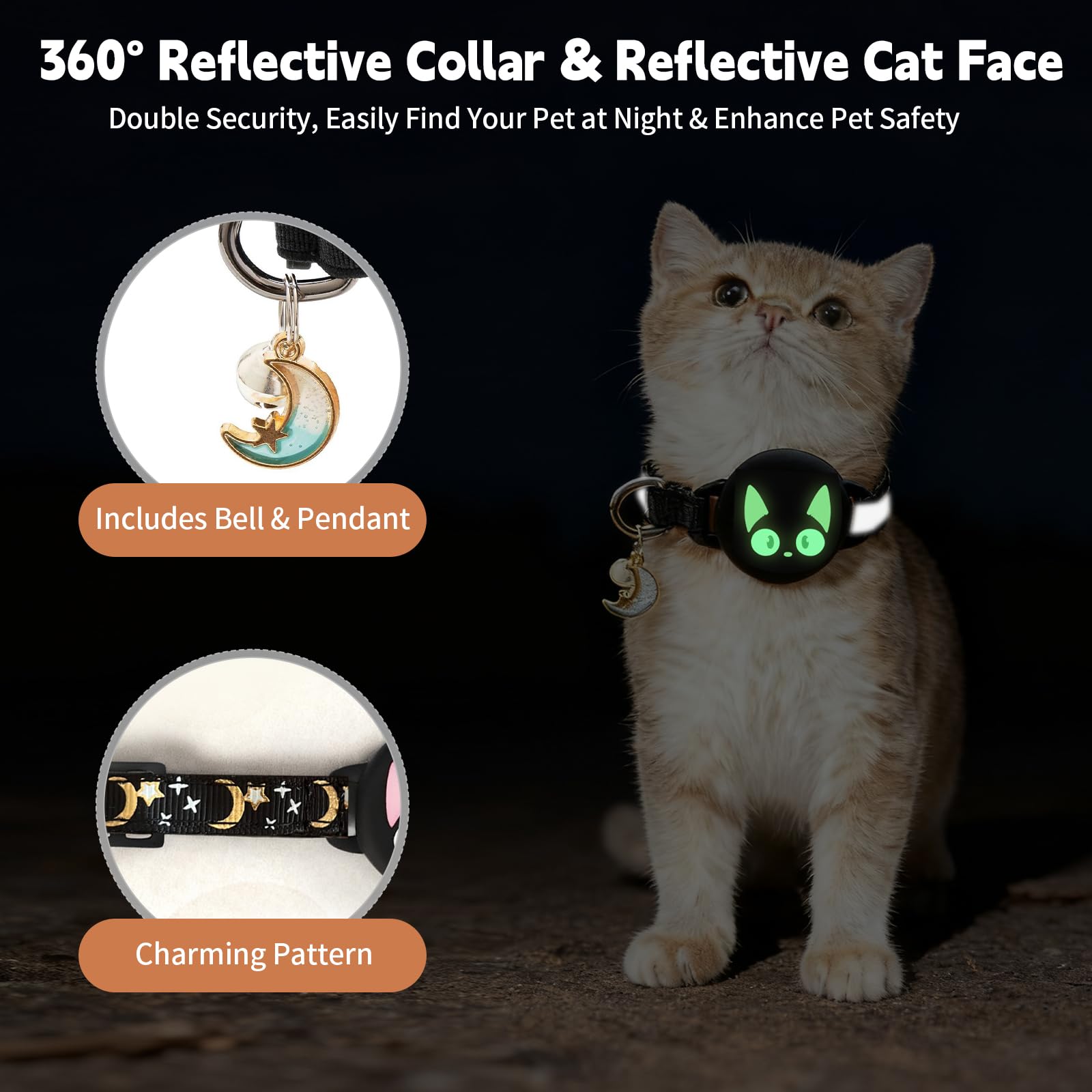 Katze GPS Tracker Hund Ohne ABO für iOS Apple, Smart Tag mit Katzen Halsband Keine Monatliche Gebühr, Mini Pet Tracker Air Tags für Kinderverfolgung Katzentracker Katzentracking, 1 Set
