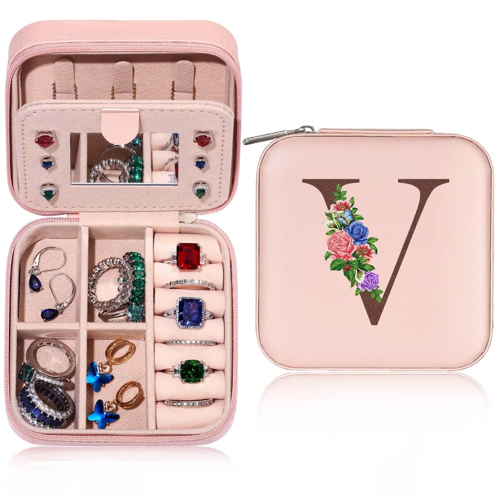 TINGN Travel Jewellery Case, Travel Jewellery Organiser, Stackers Jewellery Box, Travel Jewellery Box, Bridesmaid Gift, Personalised jewellery box V