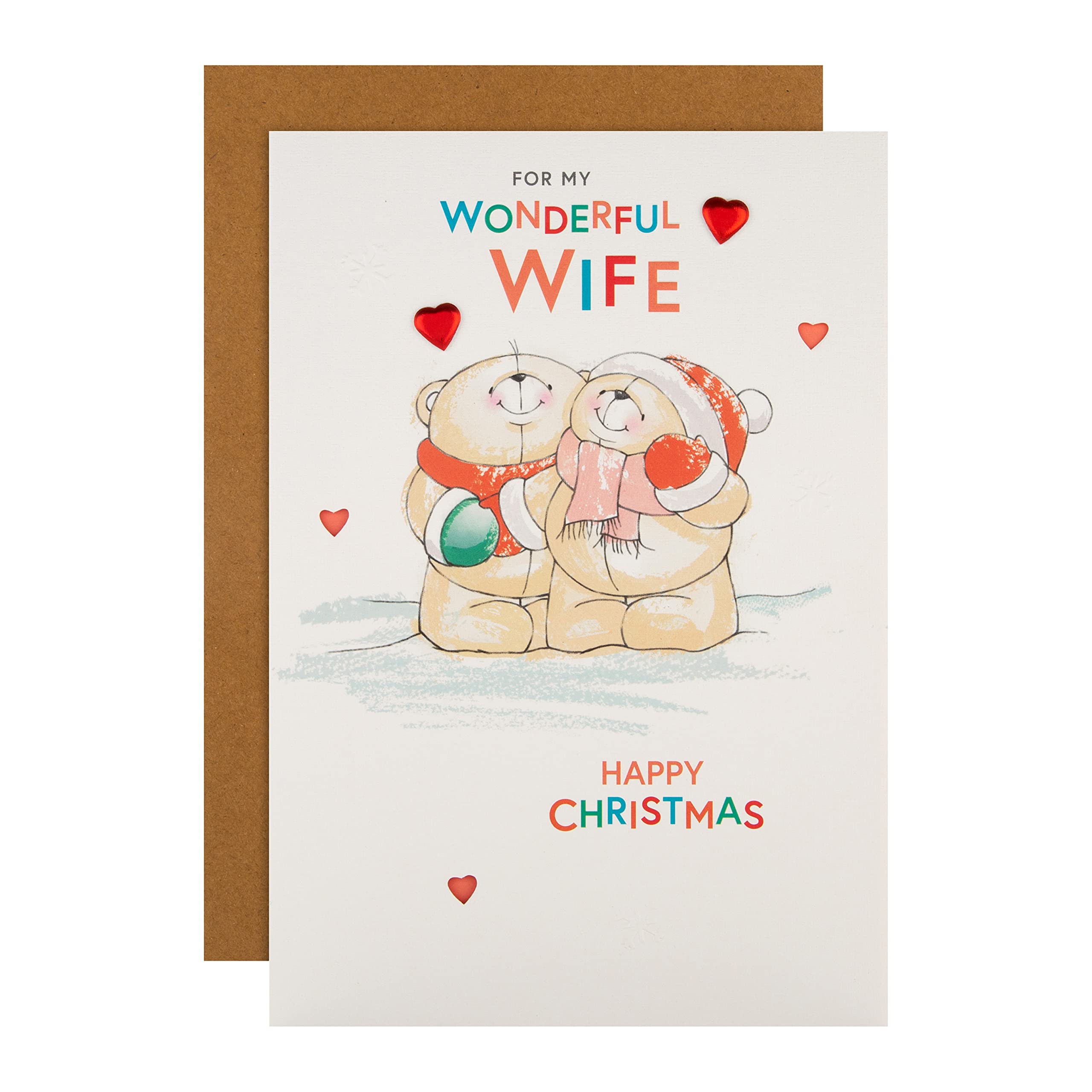 Hallmark Christmas Card for Wife - Cute Forever Friends Winter Design, 25572399, Multicoloured