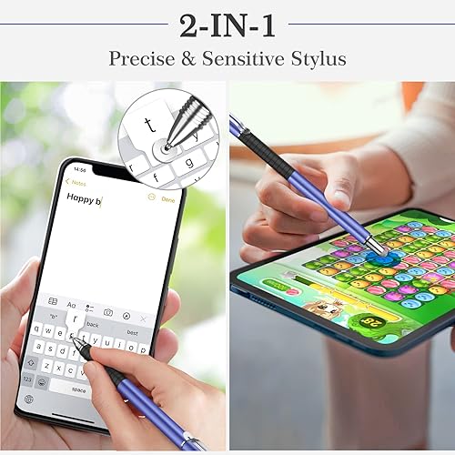 Miniatura 9 de MEKO Bolígrafos para pantallas táctiles, 2 en 1 de disco universal para iPhone, iPad y todos los teléfonos celulares capacitivos, tabletas,