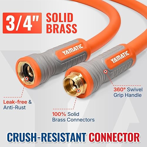 Miniatura 5 de YAMATIC Manguera de jardín resistente de 58 pulgadas x 30 pies con accesorio giratorio, manguera de agua súper flexible, para todo tipo de clima,