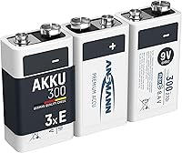 Vista 8 de ANSMANN Baterías recargables de 9 V 300 mAh precargadas de baja autodescarga NiMH batería de 9 voltios Batería de 9 V (paquete de 6)