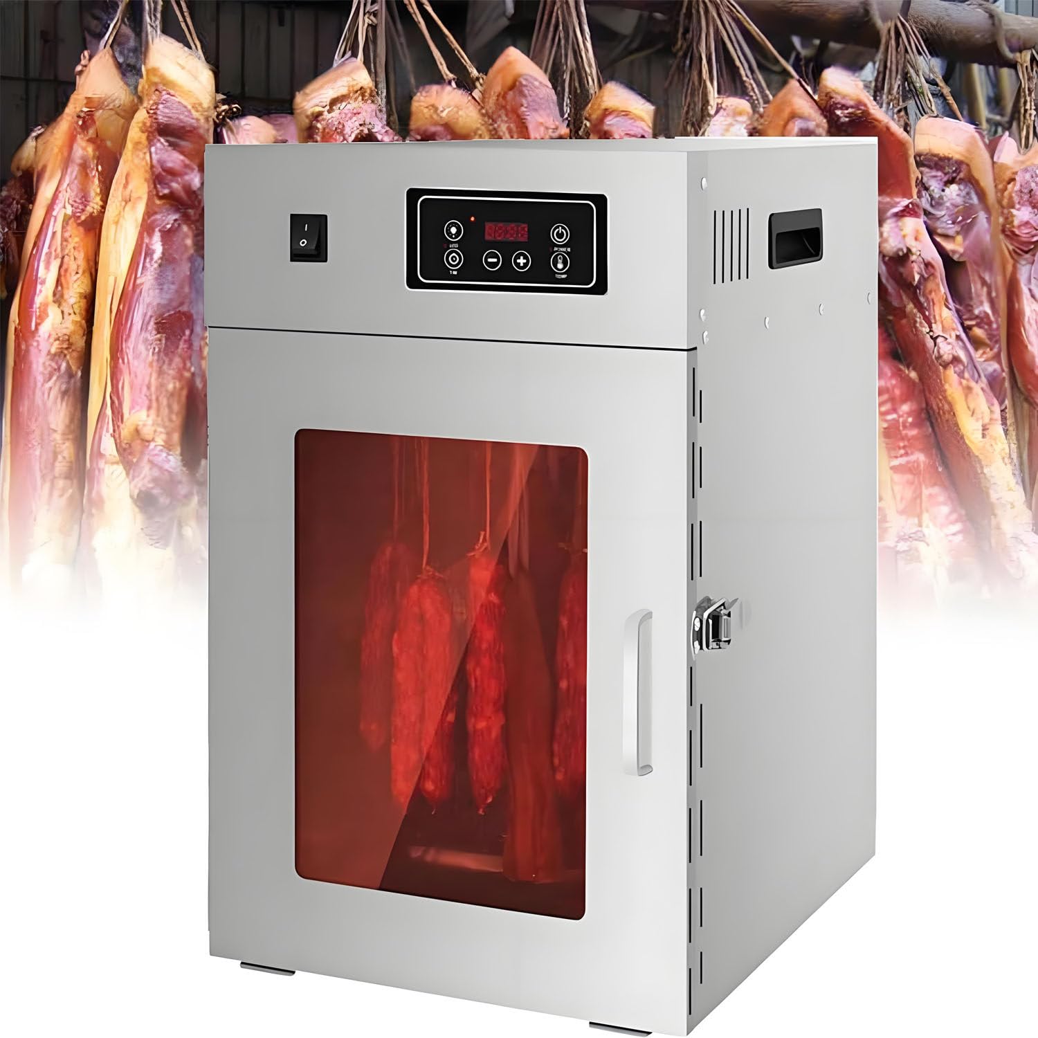 GTHTUHFD Meat Curing Chamber, Food Dehydrator, Rotary Meat Dryer, Digital Timer Control, Suitable For Sausages, Bacon, Chicken, And Duck.,15kg