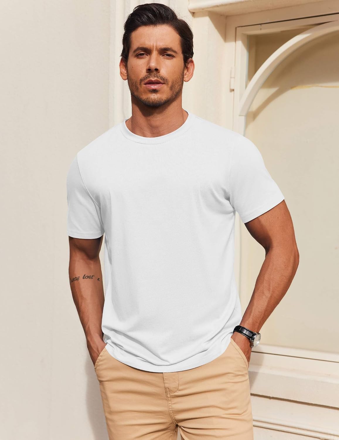 COOFANDY Men's T Shirt Short Sleeve Cotton Blend T-Shirts Crew Neck Casual Summer Basic Tee Shirts - Image 5
