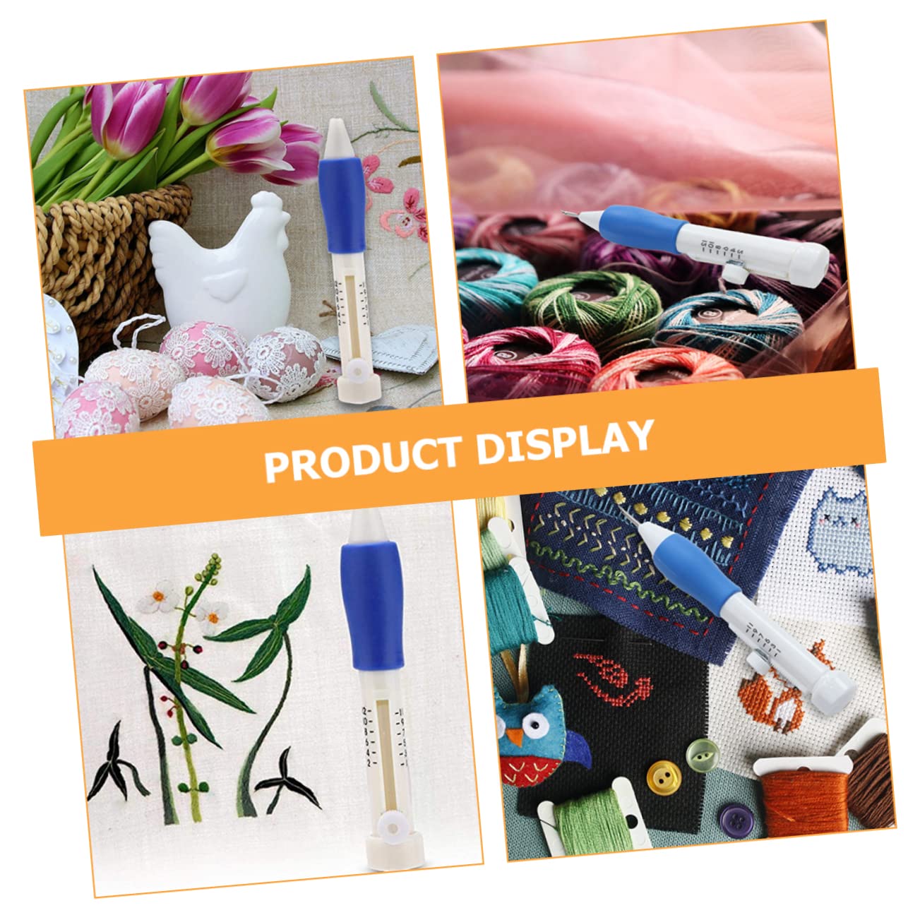 DOITOOL 1 Set Embroidery Punch Needles DIY Sewing Tools Durable for Cross Stitching Decorative Projects for Beginners Skilled for Home Decor