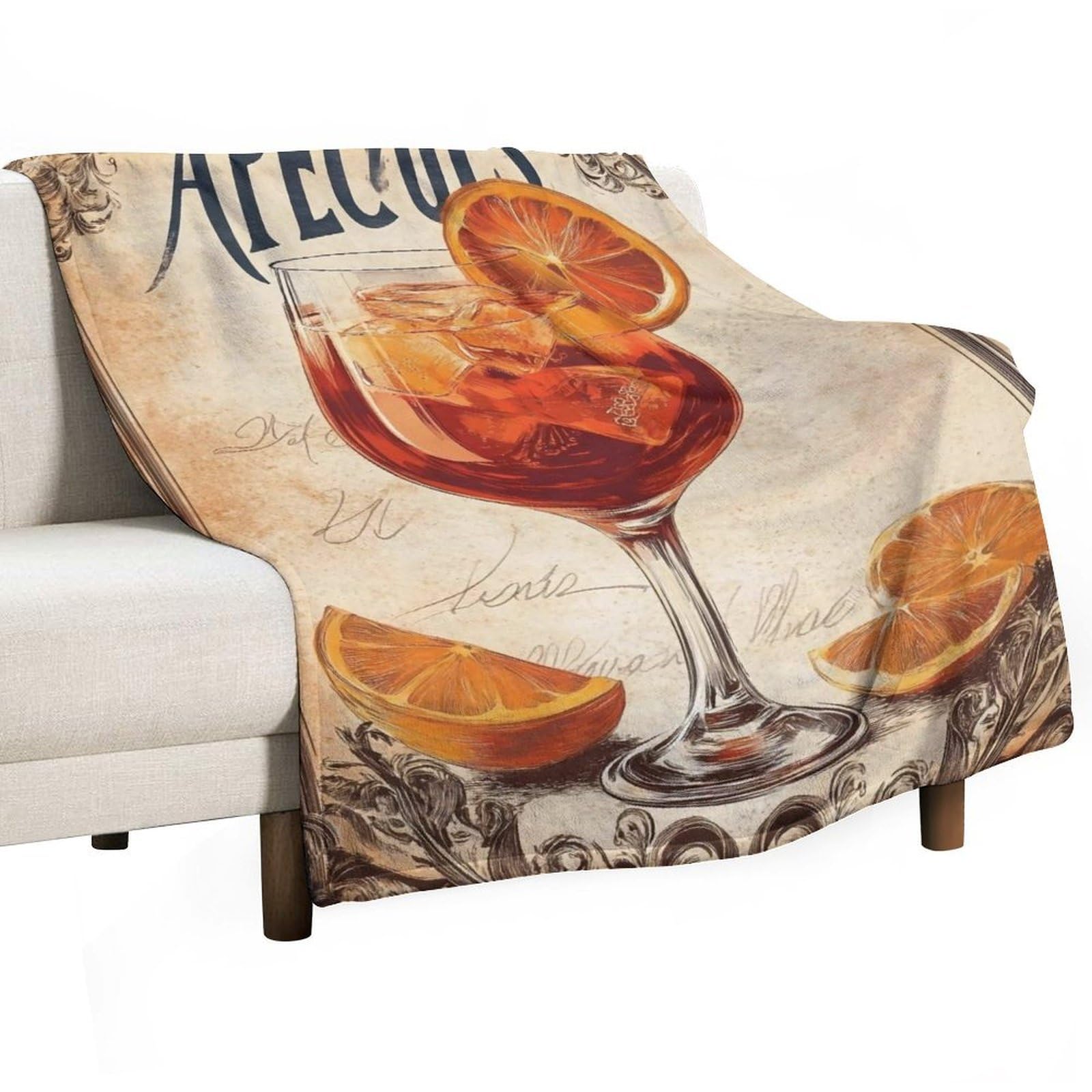 YHGSREUOH Aperol Spritz (4) Flannel Blankets Fleece Soft Throw Lightweight Plush Gifts for Couch, Bed, Cozy Sofa Plush, Chair, Lovers 80x100cm(30x40in)