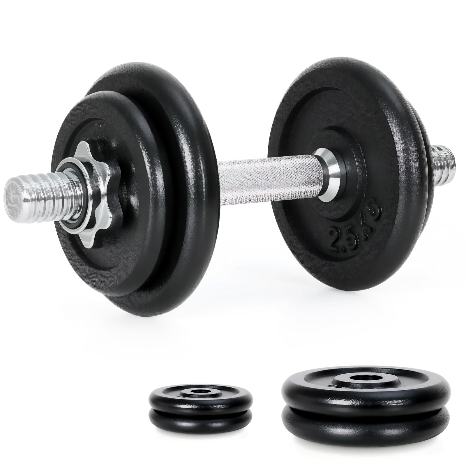 10/15/30KG Manubrio Palestra Casa con Piastre Diversi Pesi, Ideale per Allenamento Forza Fitness Sollevamento Pesi a Casa Palestra
