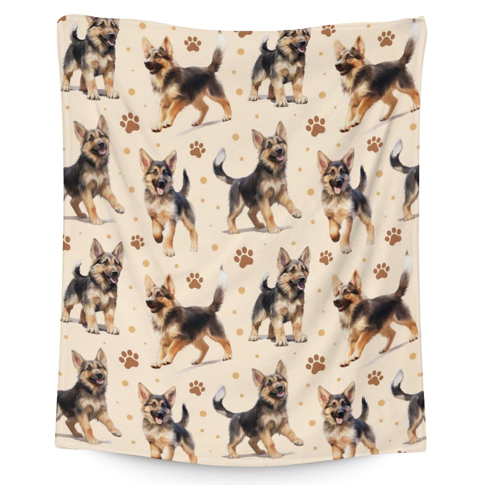 German Shepherd Blanket for Teenages - 50x60 Inches Throw Size - Soft Fuzzy Cozy Blankets Gift - Orange Cute Throw Blanket for Couch, Living Room &